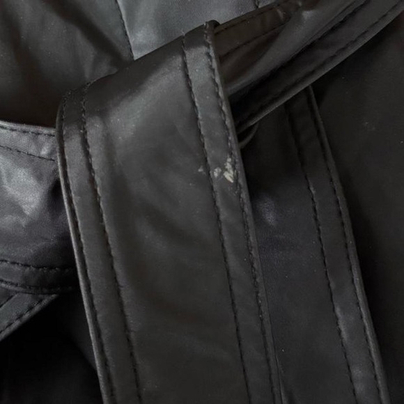 Vintage CS Signature Black Belted Button Down Trench Coat Water Resistant Jacket - Picture 6 of 8